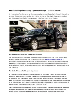 Revolutionizing the Shopping Experience through Chauffeur Services