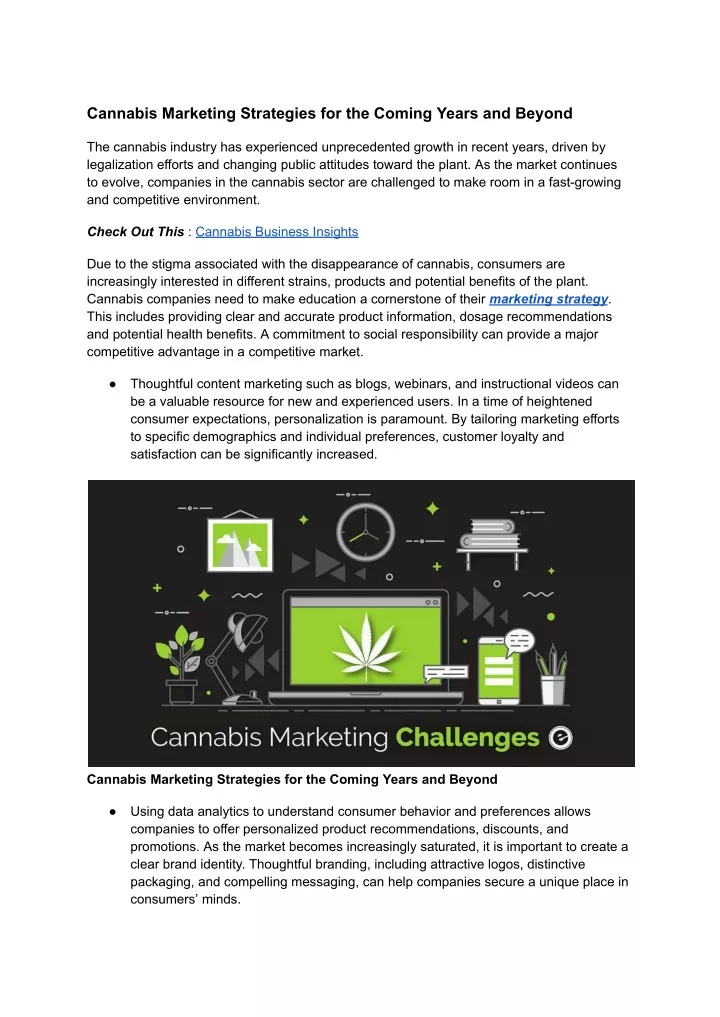 cannabis marketing strategies for the coming