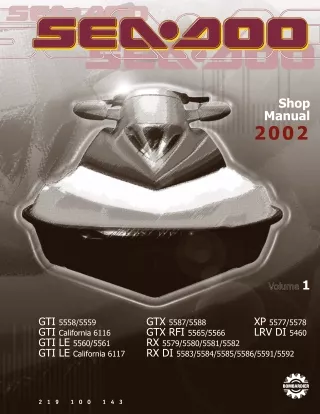 2002 Sea-Doo RX DI Service Repair Manual 1