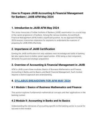 How to Prepare JAIIB Accounting & Financial Management for Bankers _ JAIIB AFM May 2024