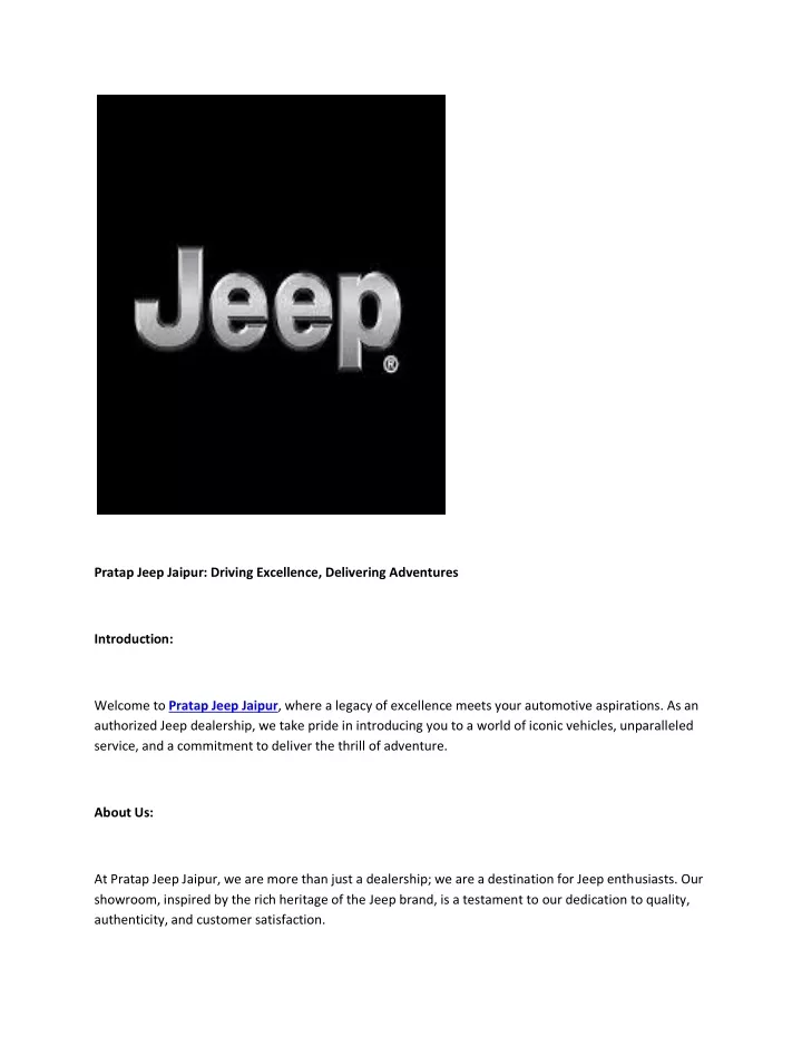 pratap jeep jaipur driving excellence delivering