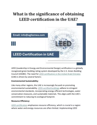 what is the significance of obtaining leed