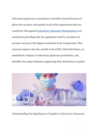 How Laboratory Glassware Manufacturers Ensure Quality and Accuracy?