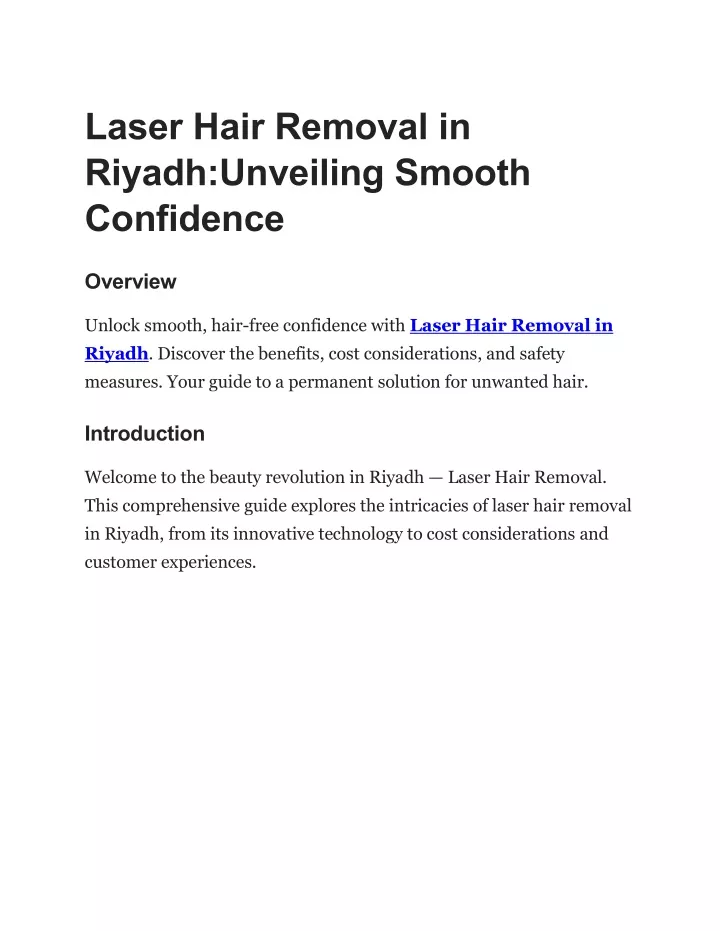 laser hair removal in riyadh unveiling smooth