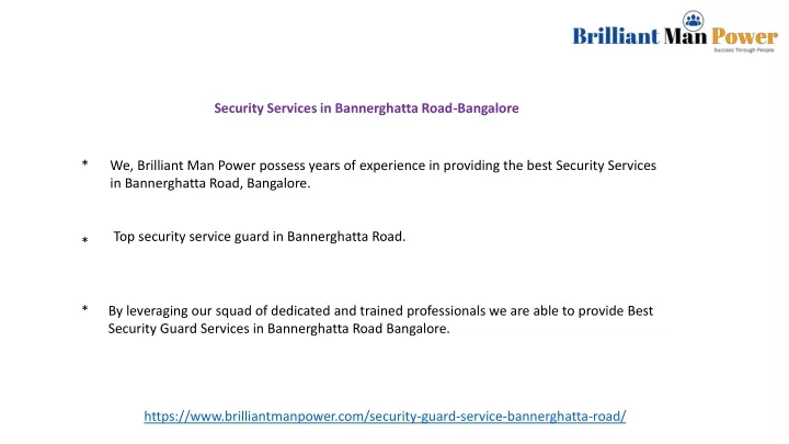 security services in bannerghatta road bangalore