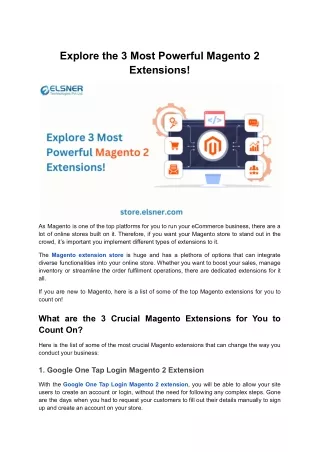 explore the 3 most powerful magento 2 extensions
