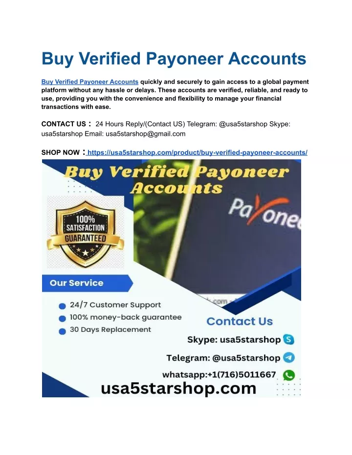 buy verified payoneer accounts