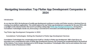 Navigating Innovation_ Top Flutter App Development Companies in 2024