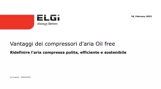 Oil Free Air Compressor 11-450kW | ELGi – Benelux ( Italia)