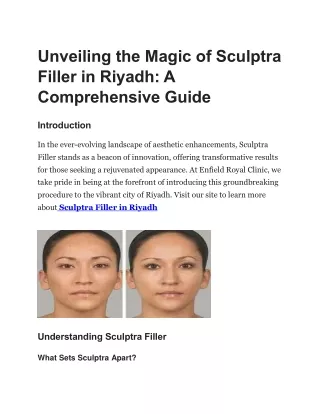 Unveiling the Magic of Sculptra Filler in Riyadh