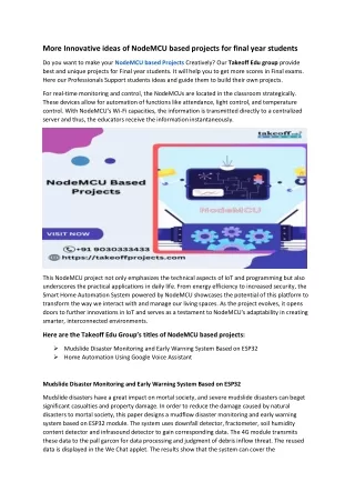 more innovative ideas of nodemcu based projects