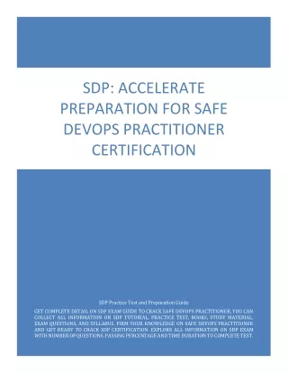 SDP: Accelerate Preparation for SAFe DevOps Practitioner Certification