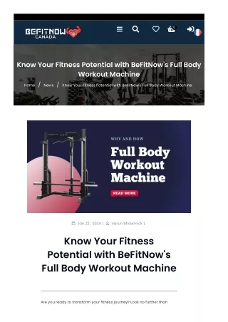 Experience complete fitness with BeFitNow's compact Full Body Workout Machine