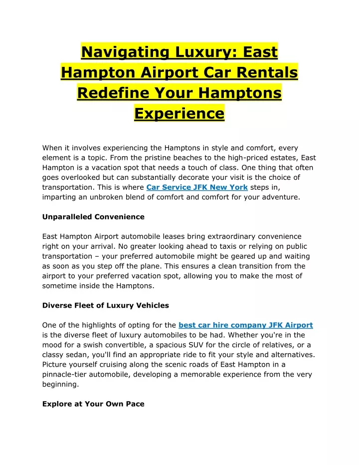 navigating luxury east hampton airport
