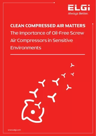 Oil Free Air Compressor | 11-450kW | ELGi – UK & Ireland
