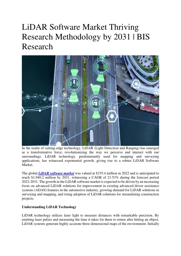 lidar software market thriving research