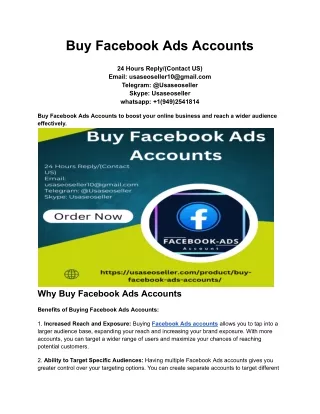 Buy Facebook Ads Accounts