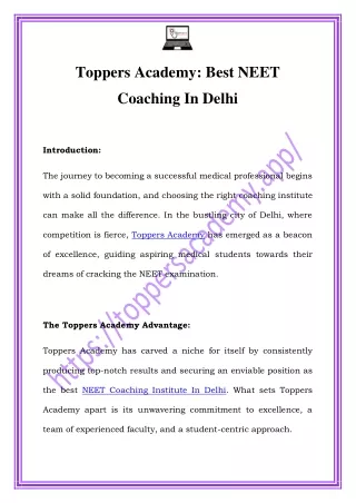 Best NEET Coaching In Delhi Call-07827048964