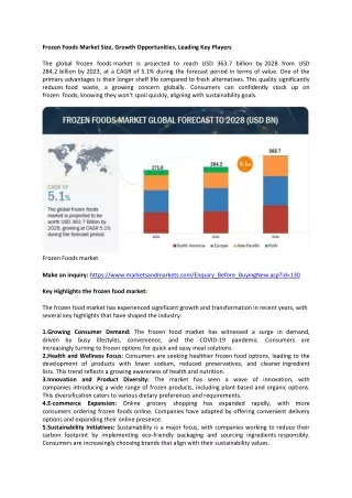 frozen foods market size growth opportunities