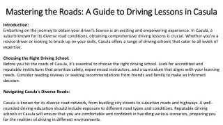 mastering the roads a guide to driving lessons