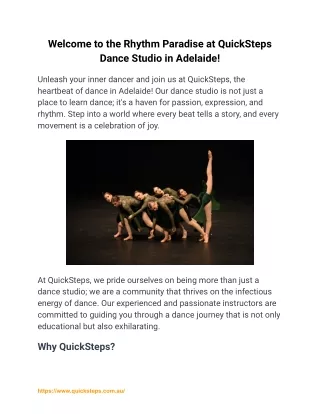 Dance Studio in Adelaide