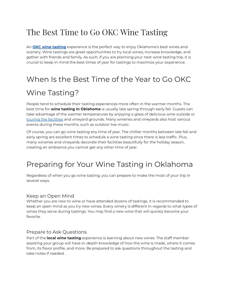 the best time to go okc wine tasting