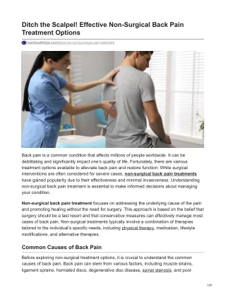 Non-Surgical Back Pain Treatment