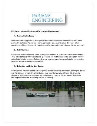 Key Components of Residential Stormwater Management