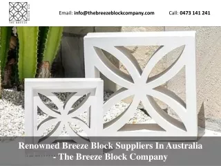 Renowned Breeze Block Suppliers In Australia - The Breeze Block Company