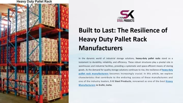 built to last the resilience of heavy duty pallet