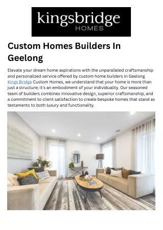 Custom Homes Builders In Geelong