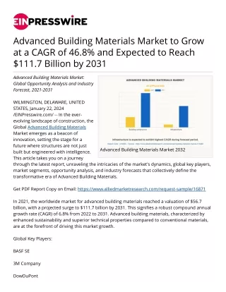 advanced-building-materials-market-to-grow-at-a-cagr-of-46-8-and-expected-to-reach-111-7-billion-by-2031