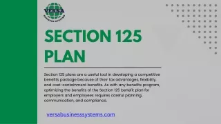Section 125 Benefit Plan - Versa Business System