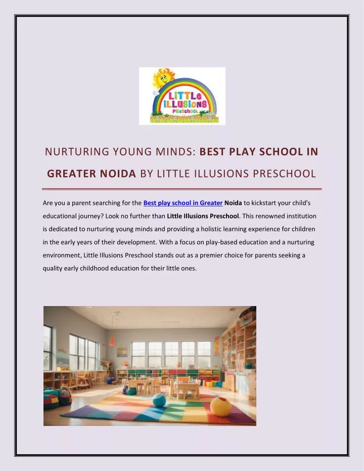 nurturing young minds best play school in