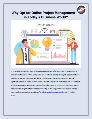why opt for online project management in today