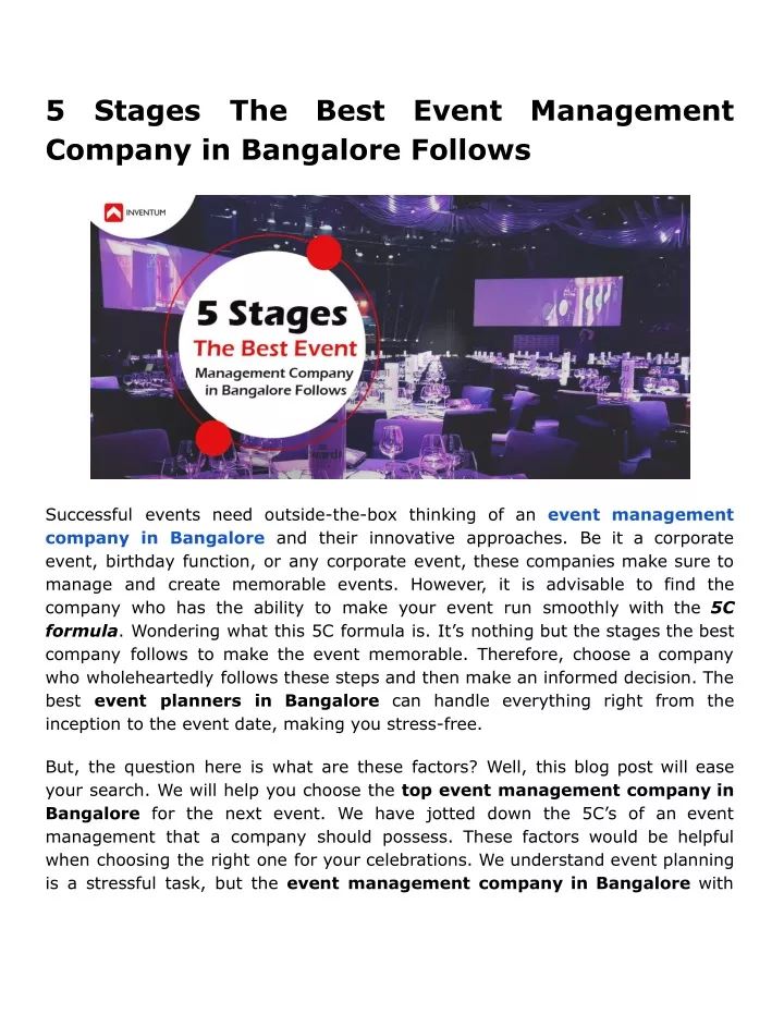 5 company in bangalore follows
