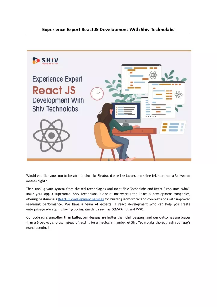 experience expert react js development with shiv