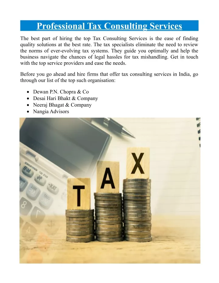 professional tax consulting services
