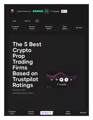 The 5 Best Crypto Prop Trading Firms Based on Trustpilot Ratings