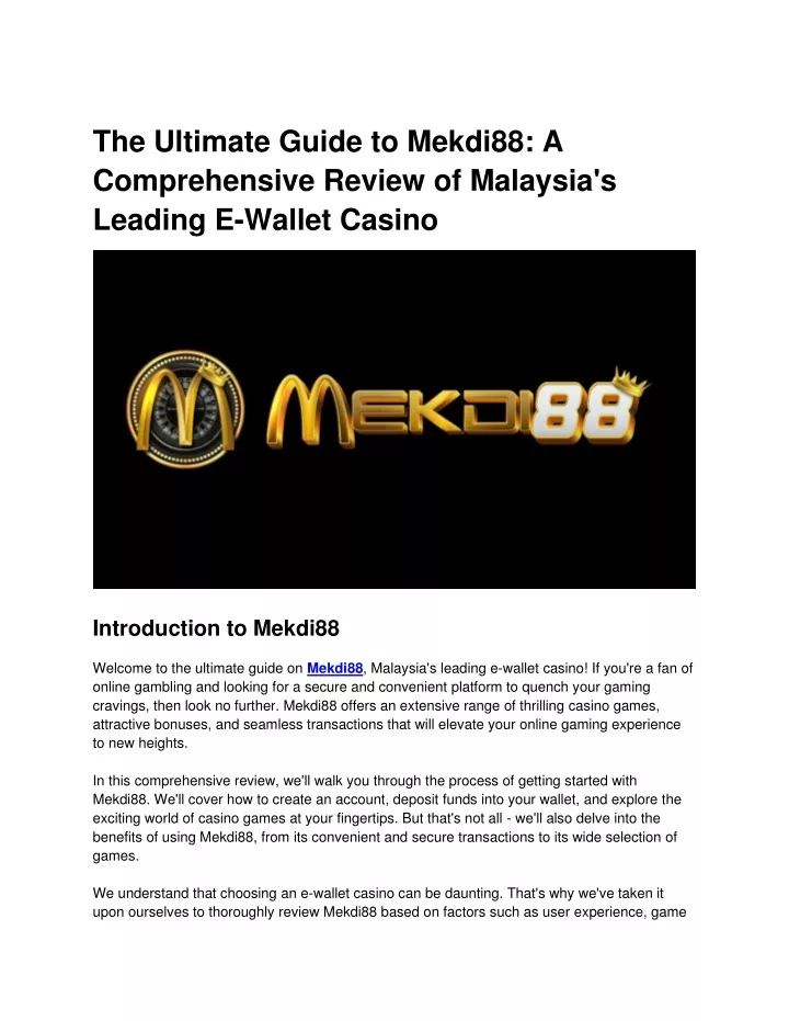 the ultimate guide to mekdi88 a comprehensive