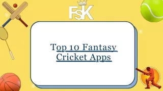 Top 10 Fantasy Cricket apps