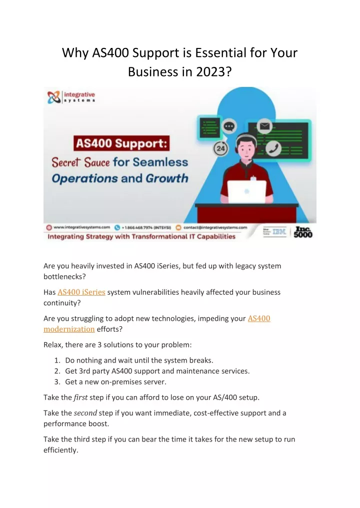 why as400 support is essential for your business