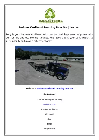 Business Cardboard Recycling Near Me  Ih-r.com