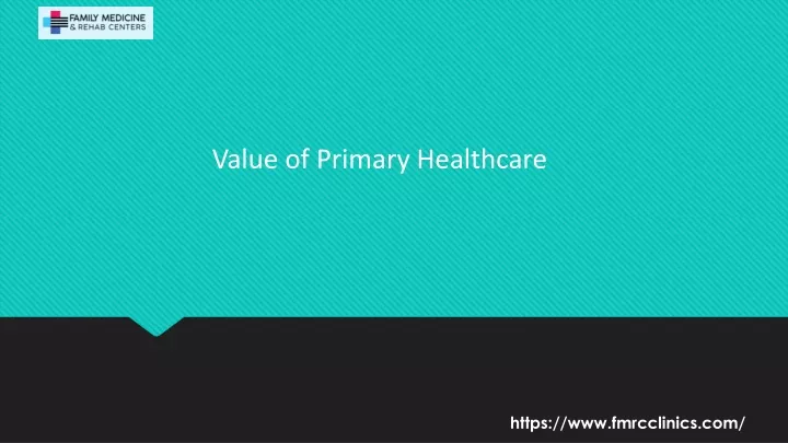 value of primary healthcare