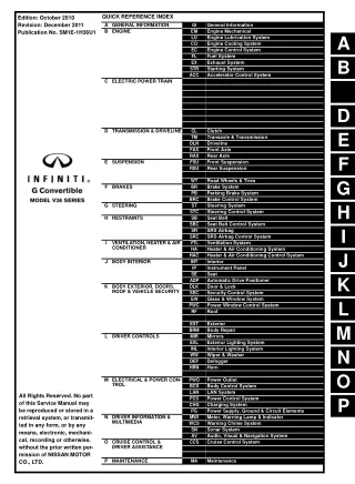 2011 Infiniti G37 Convertible Service Repair Manual