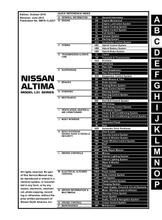 2011 Nissan Altima GCC Service Repair Manual