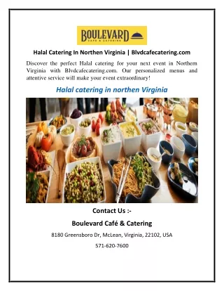 Halal Catering In Northen Virginia Blvdcafecatering