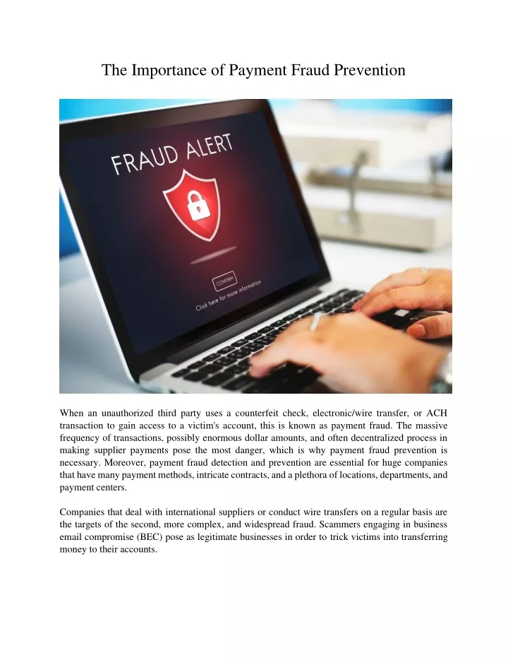 the importance of payment fraud prevention