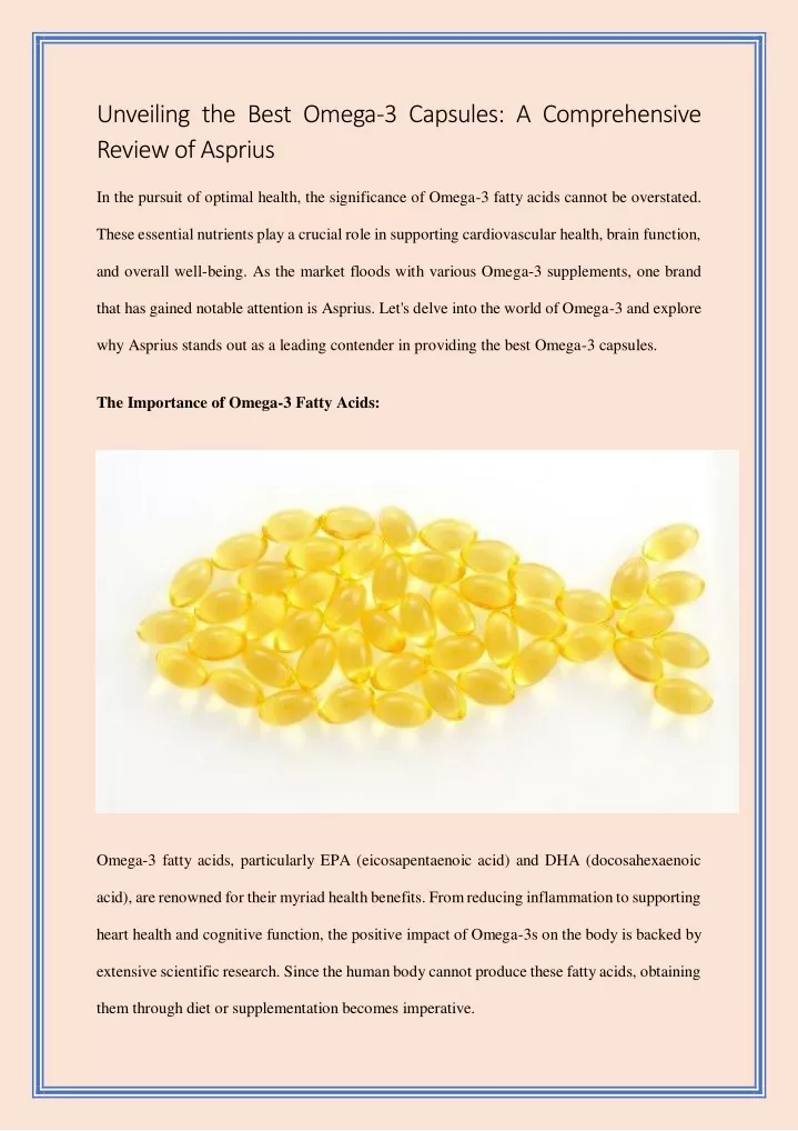 unveiling the best omega 3 capsules