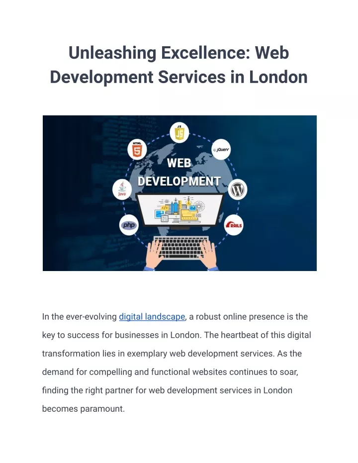 unleashing excellence web development services